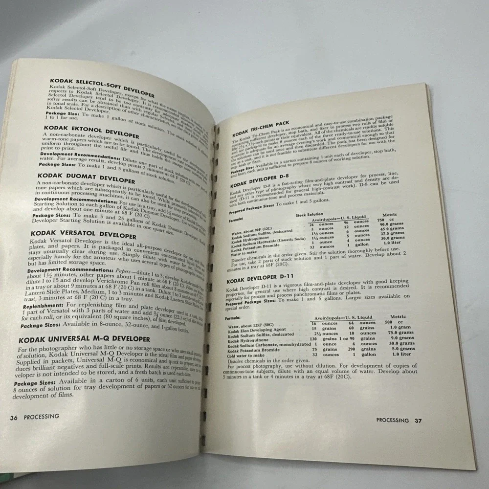 Kodak Photography Data Books. Lot Of 3‎ Paperback Books.  1956-1957